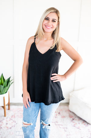 Going The Distance Sleeveless Top In Black