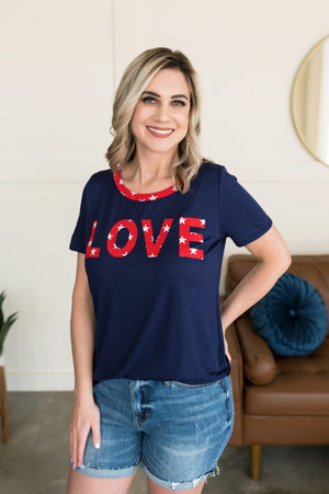What Is Love Tee in Navy