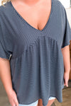 Always be My Baby Doll Top In Navy