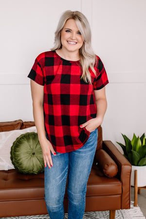 Get Your Plaid On Red Top
