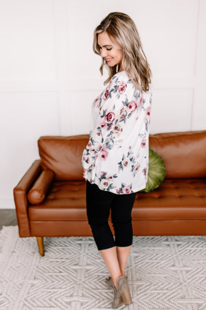 Never Going Out Of Style Cream Floral Top