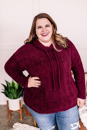 The End Of Your Rope Cowl Neck Top In Mulberry