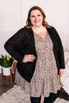 Stay With Me Feather Cardigan In Black