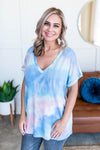 Living Our Best Life Tie Dye Top In Blue