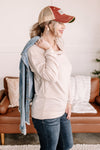 Just Warming Up Soft Terry Top in Taupe