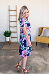 Come Away With Me Dress In Navy Floral