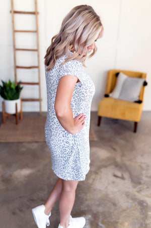 On The Prowl Dress In Snow Leopard