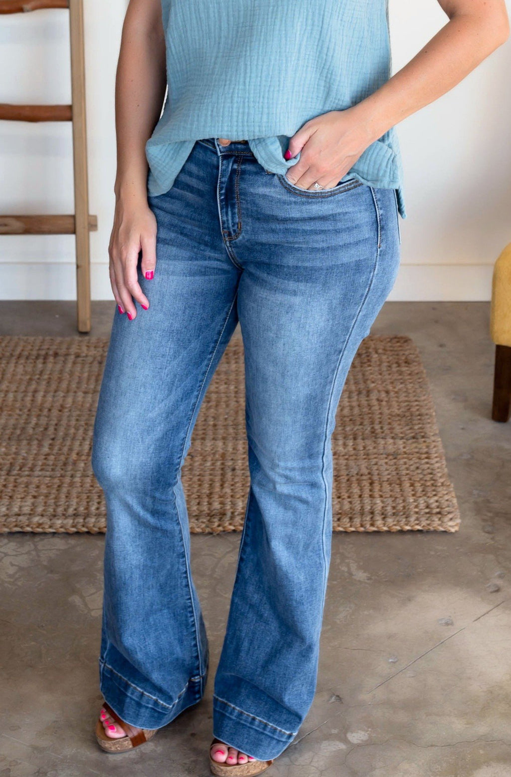 Slow Burn Judy Blue Trouser Flares