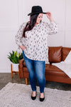 Feather Together Blouse In Ivory & Black