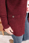 Pocket The Difference Button Down Cardigan In Burgundy