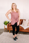 Let's Twist Again Pointelle Sleeveless Top In Mauve