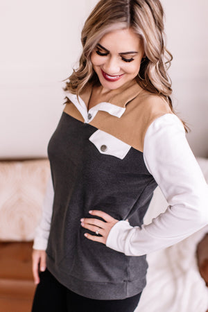 Moment In Time Color Block Pullover