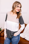 Peace And Love Thermal Color Block Top