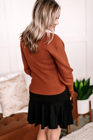 I'll Huff And I'll Puff Sweater in Copper