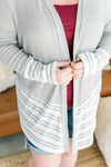 Change Up Your Stripes Cardigan In Gray & White