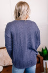 You Don't Have To Be Blue Cable Knit Top
