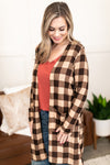 Fare And Square Cardigan In Toffee