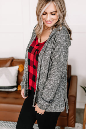 Cozy Up To Me Button Cardigan In Storm