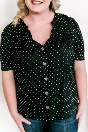 Little Charmer Polkadot Button Blouse