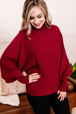 All Fired Up Turtleneck Sweater In Crimson