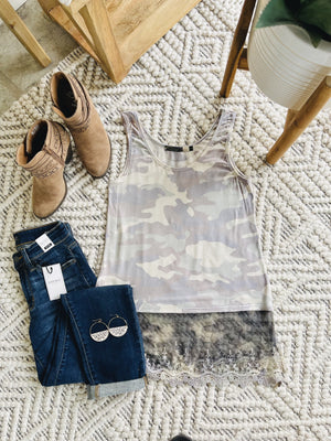 Spread Your Wings Sleeveless Top In Camo